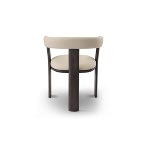 Eslor Barrel Back Dining Chair in Cream Fabric & Dark Elm, Maison Debrah, , ,