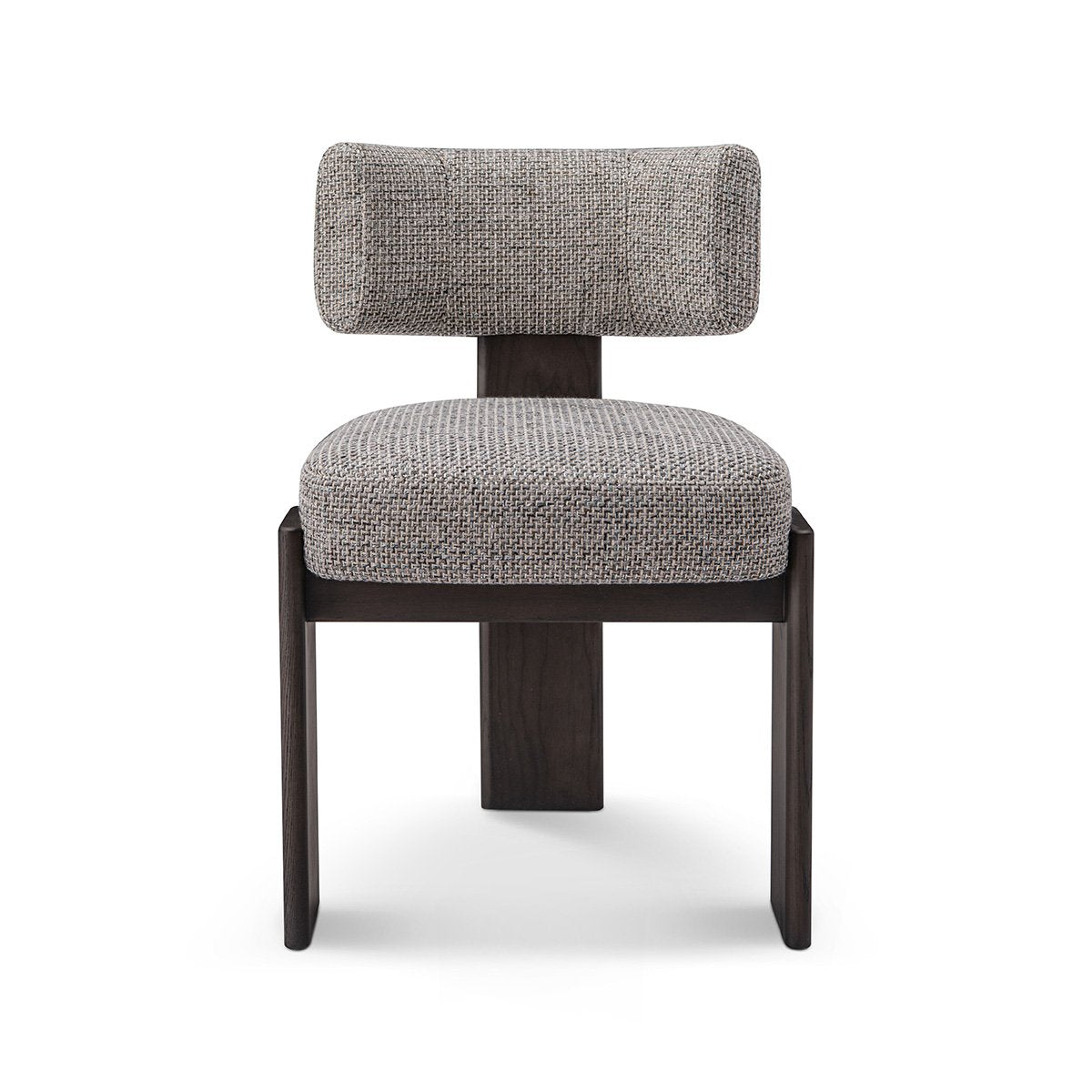 Maison Debrah Ashven Sedia dark grey ash wood dining chair with warm grey woven seat and back