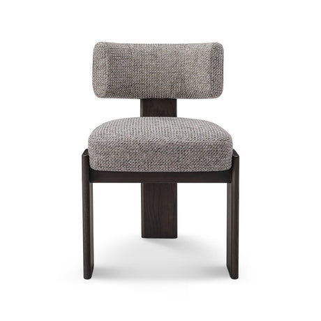 Maison Debrah Ashven Sedia dark grey ash wood dining chair with warm grey woven seat and back