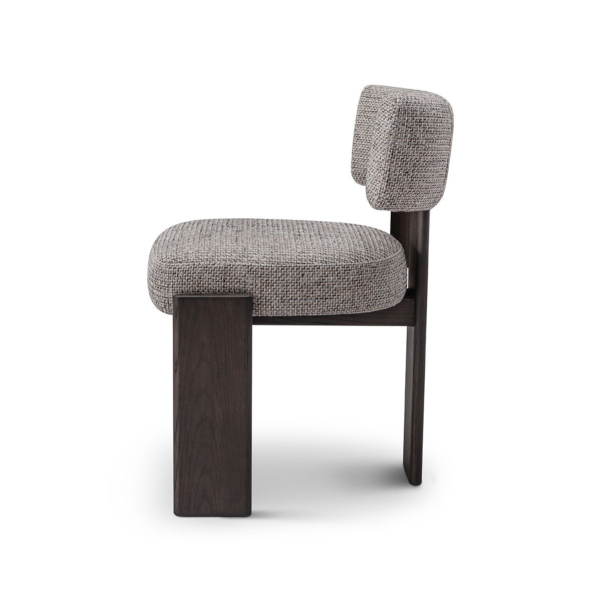 Maison Debrah Ashven Sedia dark grey ash wood dining chair with warm grey woven seat and back — view 4