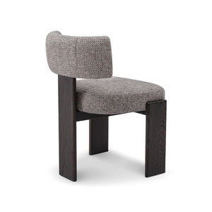 Maison Debrah Ashven Sedia dark grey ash wood dining chair with warm grey woven seat and back — view 3