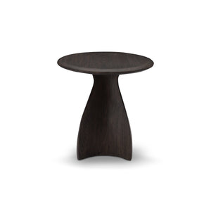 Draven Flared Pedestal Side Table in Dark Grey Elm, Maison Debrah, , ,