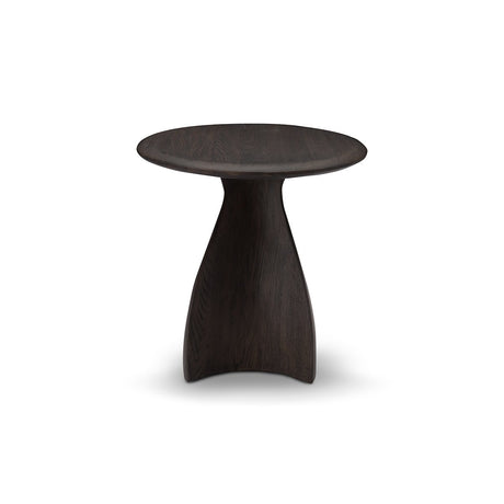 Draven Flared Pedestal Side Table in Dark Grey Elm, Maison Debrah, , ,