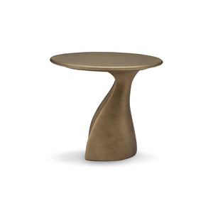 Elvior Twisted Stem Side Table in Vintage Brass Finish, Maison Debrah, , ,