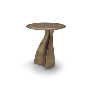 Elvior Twisted Stem Side Table in Vintage Brass Finish, Maison Debrah, , ,