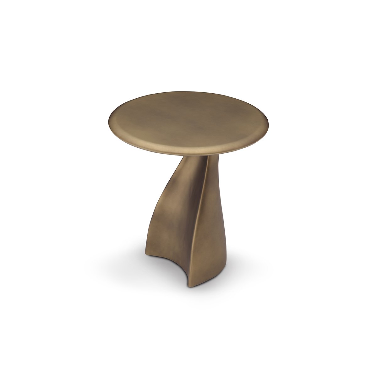 Elvior Twisted Stem Side Table in Vintage Brass Finish, Maison Debrah, , ,