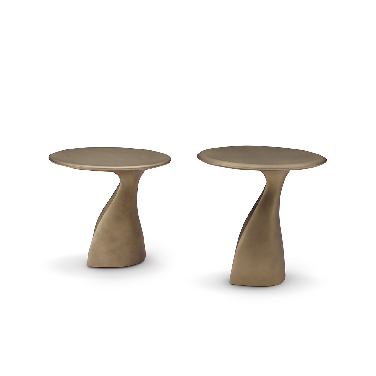 Elvior Twisted Stem Side Table in Vintage Brass Finish, Maison Debrah, , ,