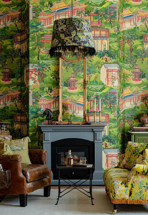 Yuyuan Wallpaper in Green, Cocolea Natty & Polly, , ,