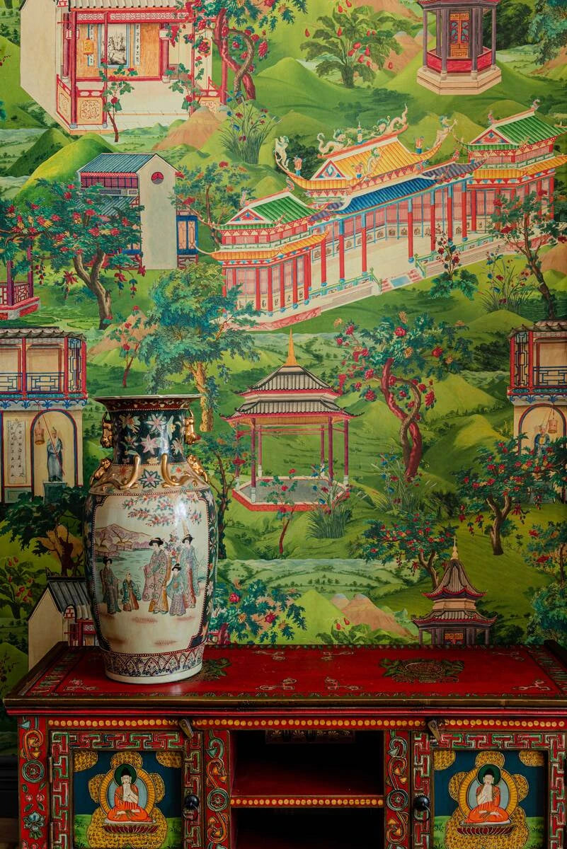 Yuyuan Wallpaper in Green, Cocolea Natty & Polly, , ,