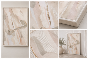 Whispered Terrain I | Luxury Textured Abstract Wall Art | Handcrafted 3D Acrylic Neutral Canvas