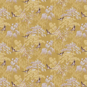Japanese Garden Wallpaper in Ochre, Cocolea Natty & Polly, Per roll (53 cm × 10 m), ,
