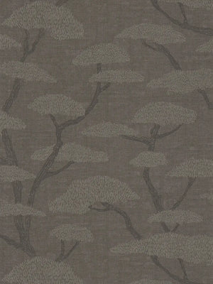 Chinoiserie Tree wallpaper in Charcoal by Natty & Polly, full pattern view