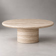 Cascadia Bullnose Round Travertine Coffee Table – 100 cm, Cocolea, , ,