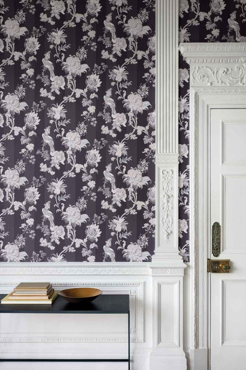Zerzura Wallpaper, Cocolea Natty & Polly, Slate / Blush, Per roll (53 cm × 10 m),
