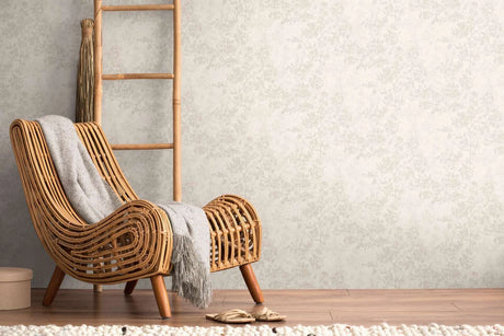 Wonderous Foliage wallpaper in Beige / Cream by Natty & Polly, full pattern view