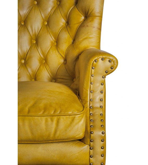 Chesti Mustard Chesterfield Leather Armchair, Cocolea, , ,