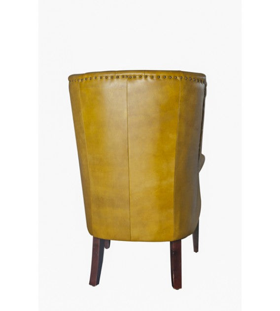 Chesti Mustard Chesterfield Leather Armchair, Cocolea, , ,