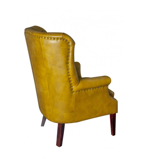 Chesti Mustard Chesterfield Leather Armchair, Cocolea, , ,