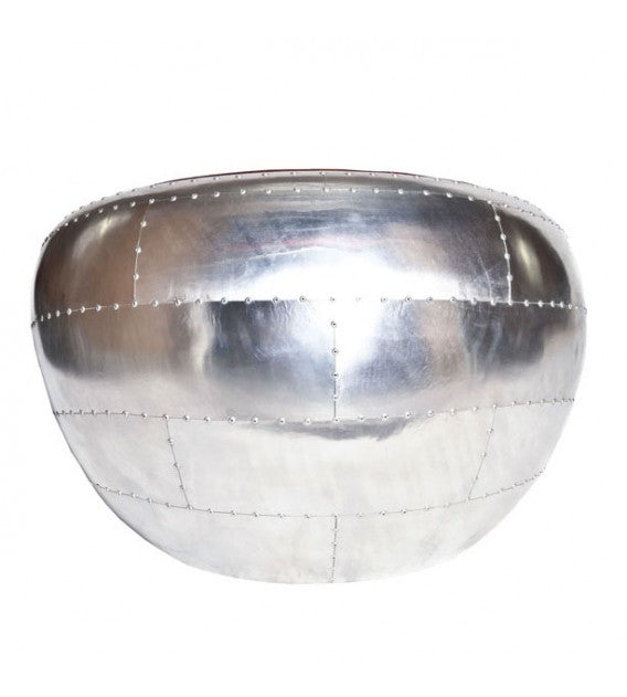 Wright Flyer Aluminium and Brown Leather Large Cocoon Stool, Cocolea, , ,