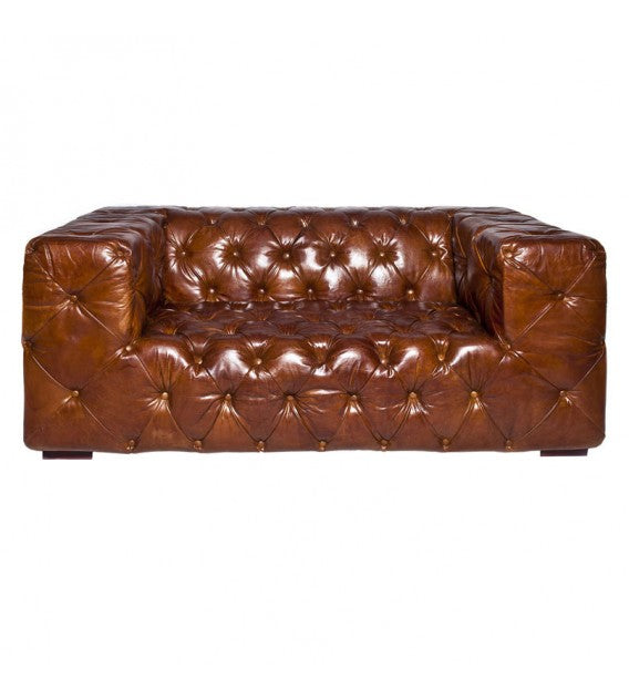 Regal Aviator Spitfire Aluminium and Brown Chesterfield Lounge - 2 seat, Cocolea, , ,