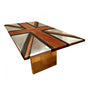 Stealth Aluminium Brown and Black Leather Union Jack Table, Cocolea, , ,