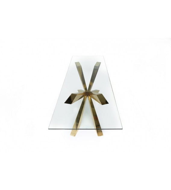 Spyder Glass Top and Brass Dining Table, Cocolea, , ,