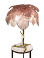 Ostro Genuine Ostrich Feather Brass Table Lamp, Cocolea, , ,