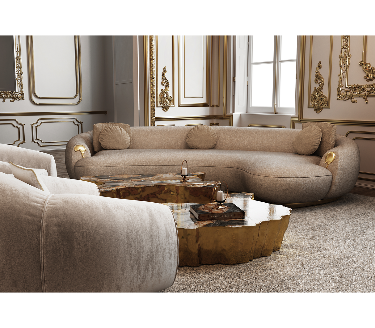 Eden Patina Brass Center Table, Cocolea, , ,