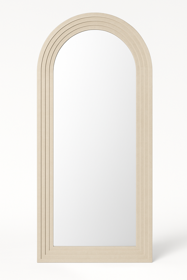 Monaco Arched Travertine Mirror - optional LED lighting