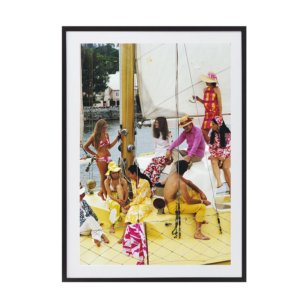 Colourful Crew by Slim Aarons | Framed Photographic Print, Fine Print Co, 320 x 490 mm, Photographic Paper, Black Frame