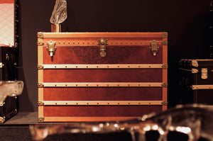 MG Florelle Carved Leather Trunk Console by Gordon Gu, MG Art collection at Cocolea