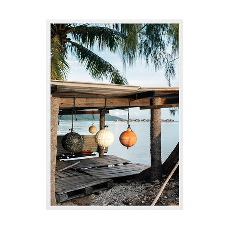 Fishing Floats by Brooke Darling | Framed Art Print, Fine Print Co, 500 x 760 mm, Canvas, White Frame