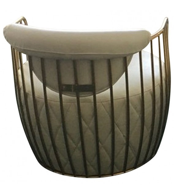 Bubble White Leather and Polished Brass* Armchair, Cocolea, , ,