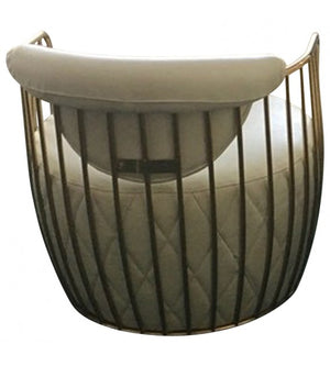 Bubble White Leather and Polished Brass* Armchair, Cocolea, , ,