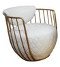 Bubble White Leather and Polished Brass* Armchair, Cocolea, , ,