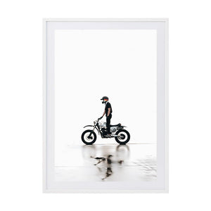 Quiet Rider by Rilona Murwiki | Framed Art Print, Fine Print Co, 500 x 760 mm, Photographic Paper, White Frame