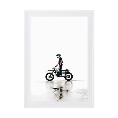 Quiet Rider by Rilona Murwiki | Framed Art Print, Fine Print Co, 500 x 760 mm, Photographic Paper, White Frame