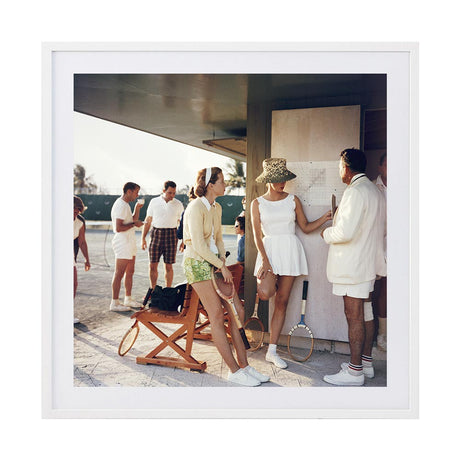 Tennis in the Bahamas by Slim Aarons | Framed Photographic Print, Fine Print Co, 290 x 290 mm, Photographic Paper, White Frame