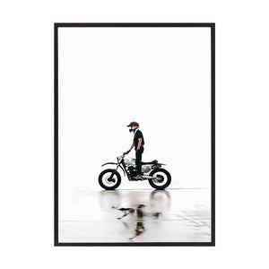 Quiet Rider by Rilona Murwiki | Framed Art Print, Fine Print Co, 500 x 760 mm, Canvas, Black Frame