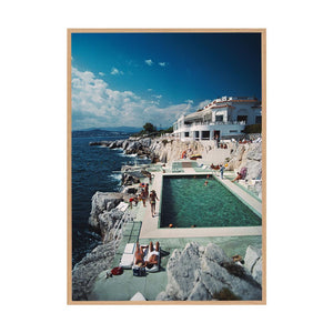 Hotel du Cap Eden Roc 1 by Slim Aarons | Framed Photographic Print, Fine Print Co, 490 x 730 mm, Canvas, Scandi Frame