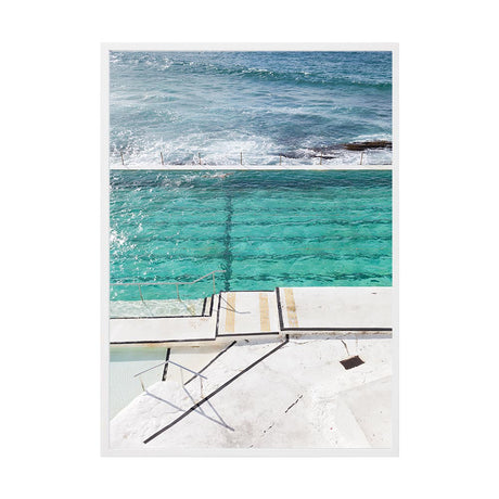 Bondi Pools 03 by Matt Johnson | Framed Art Print, Fine Print Co, 400 x 500 mm, Canvas, White Frame