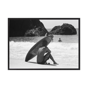 Wave Watcher by Luke McCormick | Framed Art Print, Fine Print Co, 500 x 760 mm, Canvas, Black Frame