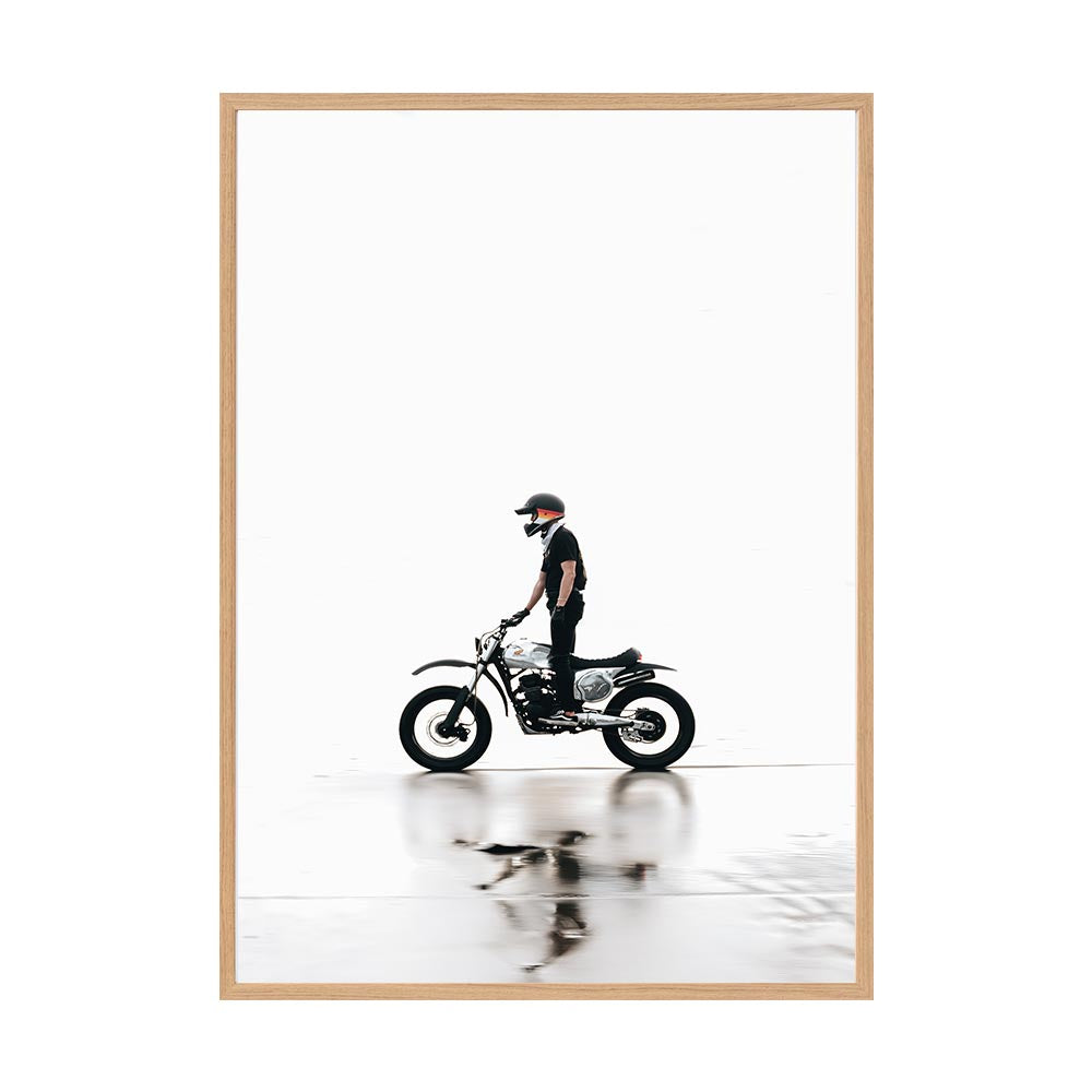 Quiet Rider by Rilona Murwiki | Framed Art Print, Fine Print Co, 500 x 760 mm, Canvas, Scandi Frame