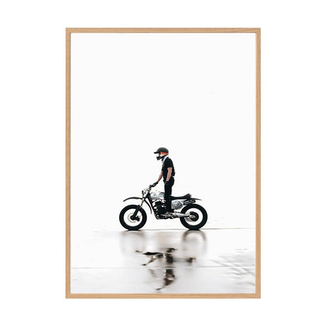 Quiet Rider by Rilona Murwiki | Framed Art Print, Fine Print Co, 500 x 760 mm, Canvas, Scandi Frame
