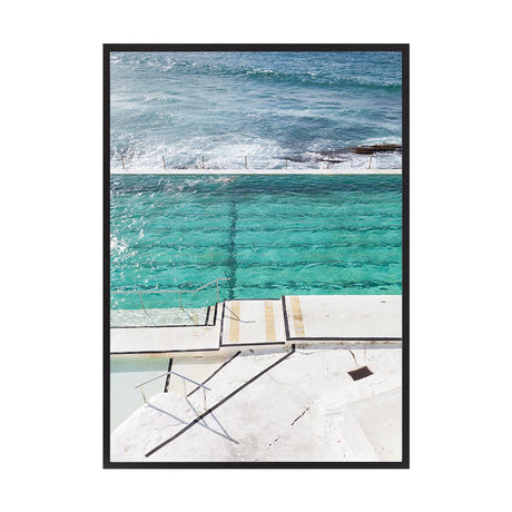 Bondi Pools 03 by Matt Johnson | Framed Art Print, Fine Print Co, 400 x 500 mm, Canvas, Black Frame