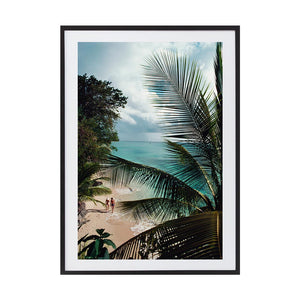 Barbados Beach by Slim Aarons | Framed Photographic Print, Fine Print Co, 320 x 490 mm, Photographic Paper, Black Frame