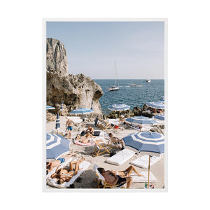 La Fontelina Days Part 1 by Francesca Owen | Framed Art Print, Fine Print Co, 500 x 760 mm, Canvas, White Frame
