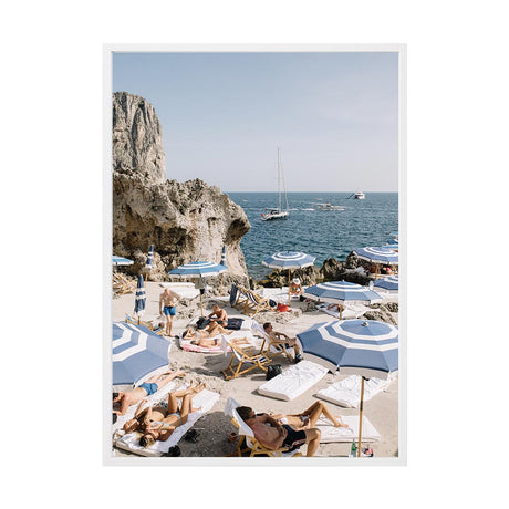 La Fontelina Days Part 1 by Francesca Owen | Framed Art Print, Fine Print Co, 500 x 760 mm, Canvas, White Frame