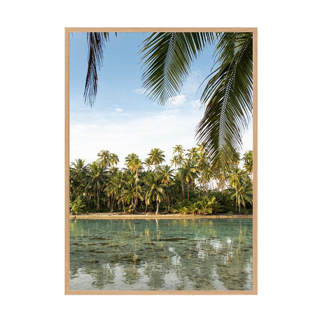 Polynesian Palms 02 by Brooke Darling | Framed Art Print, Fine Print Co, 500 x 760 mm, Canvas, Scandi Frame