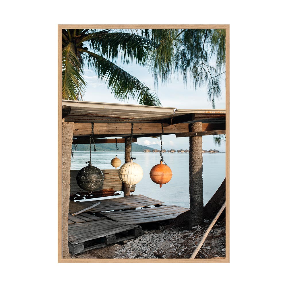 Fishing Floats by Brooke Darling | Framed Art Print, Fine Print Co, 500 x 760 mm, Canvas, Scandi Frame